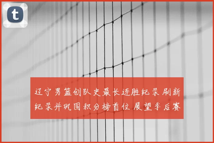辽宁男篮创队史最长连胜纪录 刷新纪录并巩固积分榜首位 展望季后赛优势